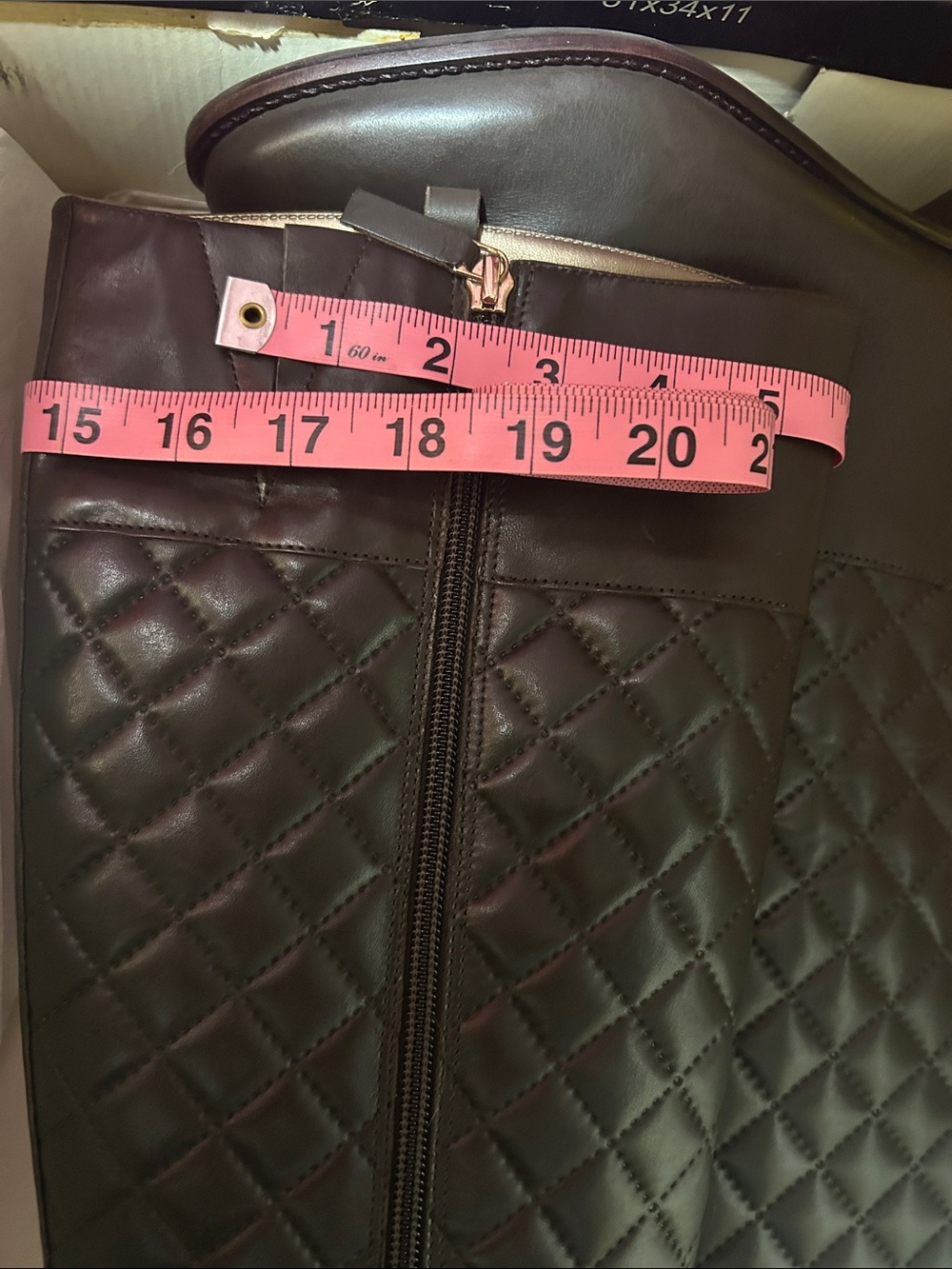 Elegant Talbots Brown Quilted Knee-High Boots NEW with Box - Picture 5 of 6